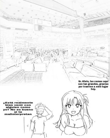 asuna y klein van a comprar una cama sword art online